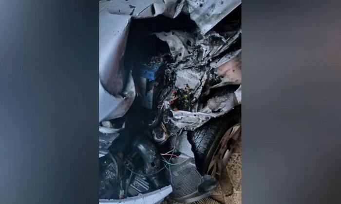 Авто волонтера с грузом для села под обстрелом