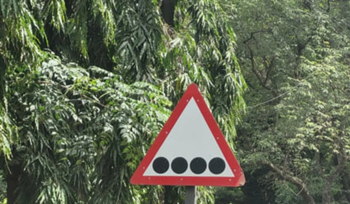 Sign for blind pedestrians in India