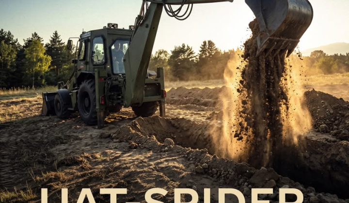 Экскаватор UAT-SPIDER для инженерных подразделений ВСУ