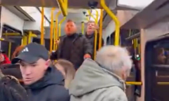 Aggressive passengers in the tram