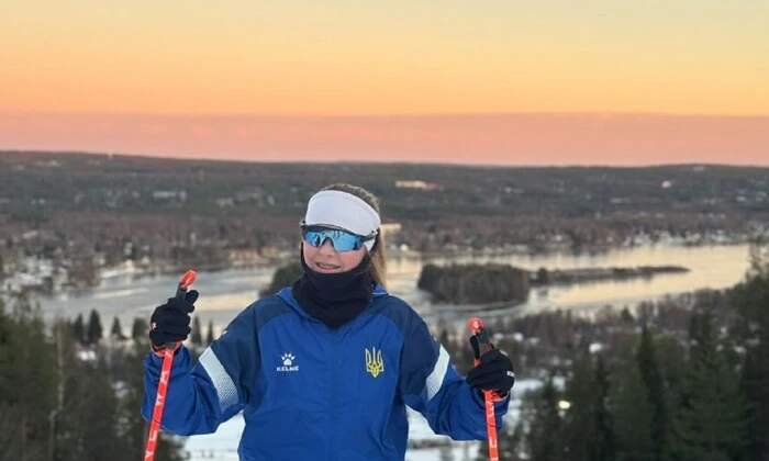 Козлова під час змагань з лижного двоборства