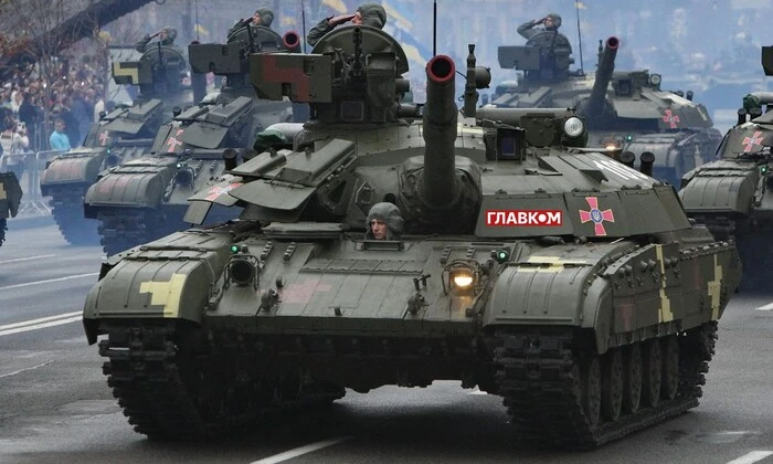 World War II tank on the road