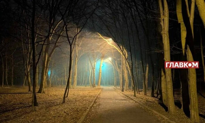 Улица в январе без снега