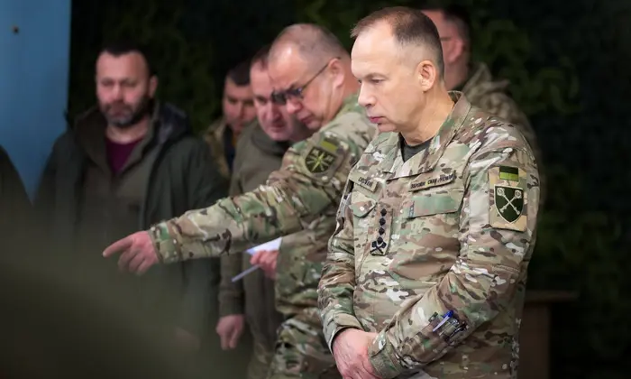Brigadier general discussing frontline defense