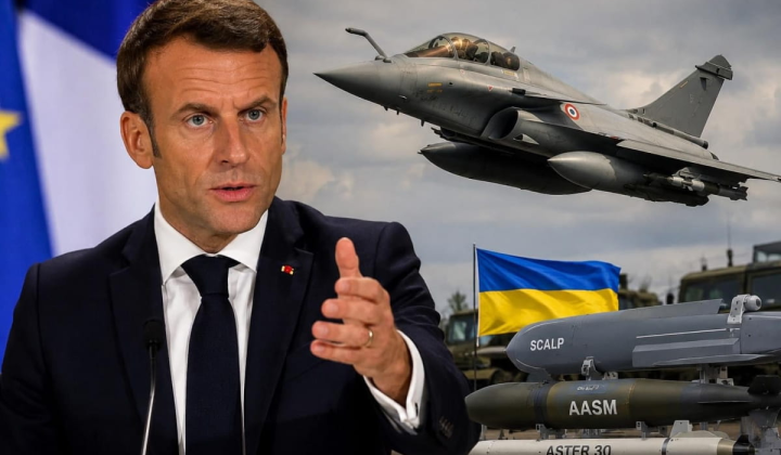 Еммануель Макрон на зустрічі з Володимиром Зеленським