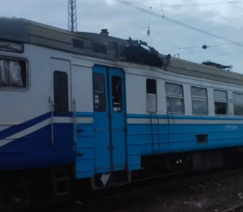 Drone attacks suburban train in Kharkiv region