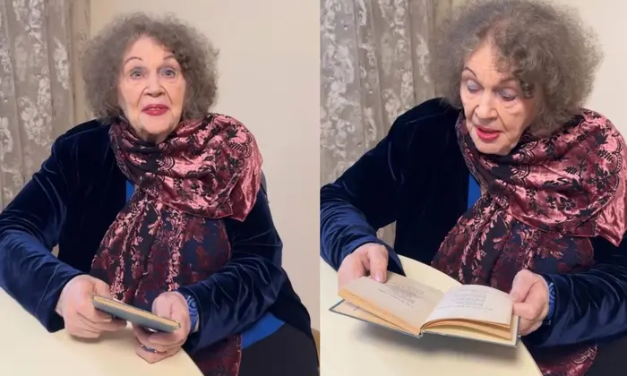 Ліна Костенко підписує книгу