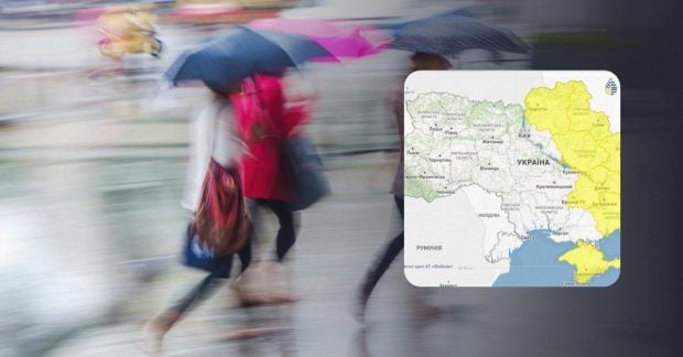 Темное грозовое облако над городом