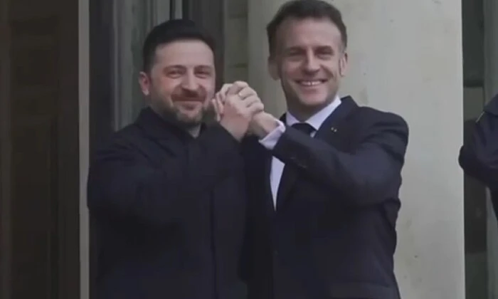 Zelensky and Macron at the Elysee Palace