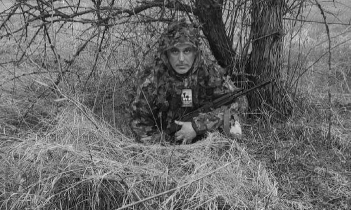 Тренер Олександр Пойда на хокейному тренуванні