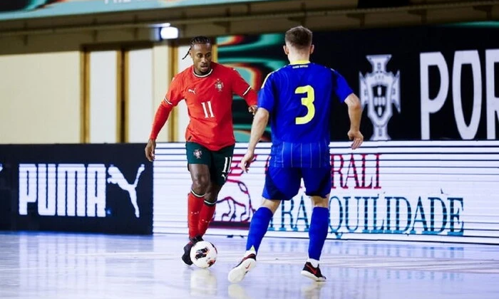 Ukraine and Portugal in futsal
