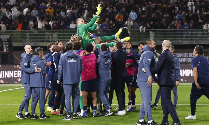 PSG celebrates victory in the final