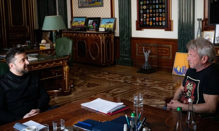 Шон Пенн и Владимир Зеленский в Киеве