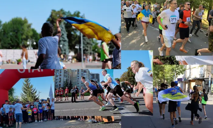 Participants of the run demonstrate unity and support