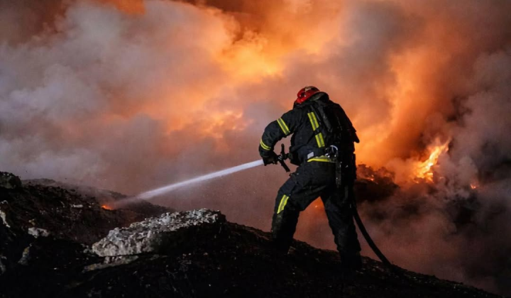 Fire and damages in Odessa