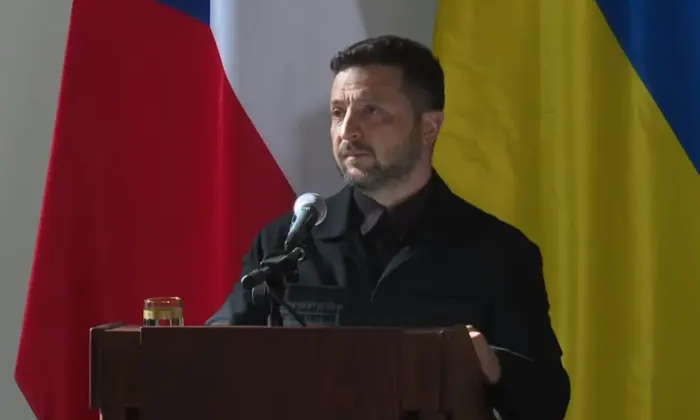 Президент України Володимир Зеленський на зустрічі в Чехії