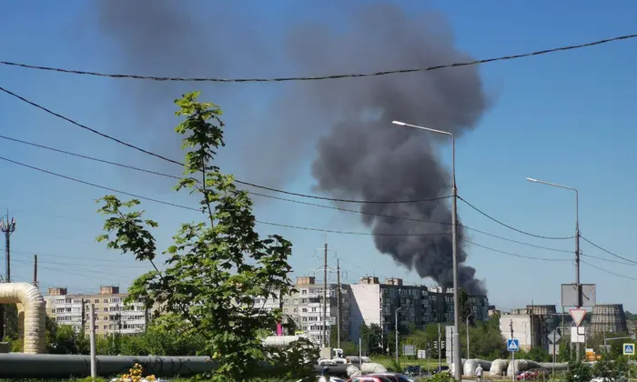 Пожар возле ТЭЦ в Саратове