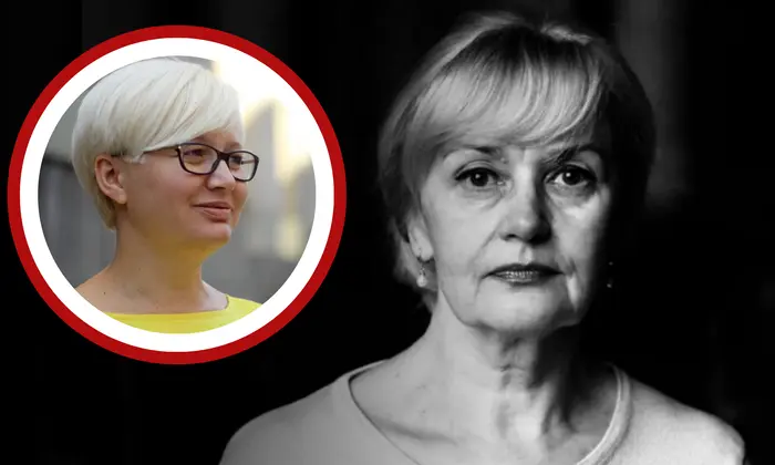 Портрет Бандери в жіночій спідниці