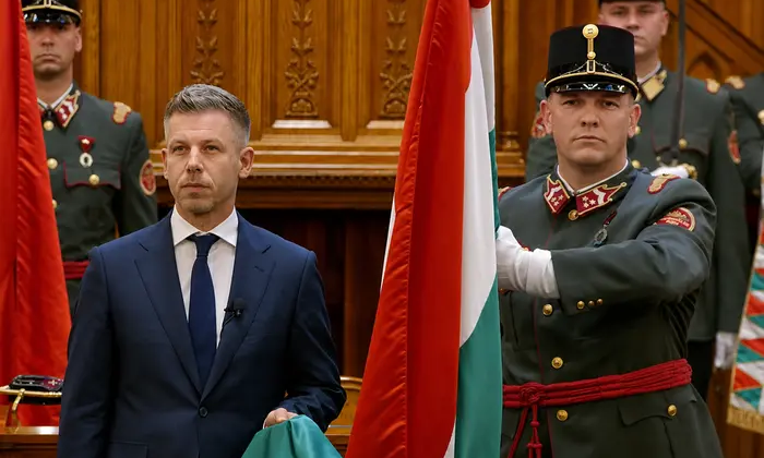 Прапор ЄС на фоні уряду