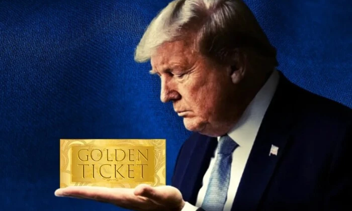 Donald Trump ілюстрація готовитися до пропозиції золотих карт