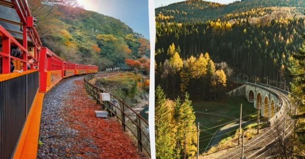 Train in the mountain landscape