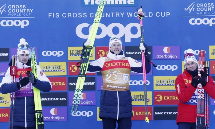 Kläbo celebrates his fifth victory