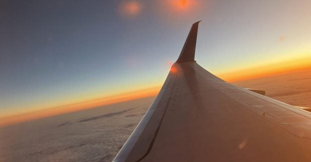 Total solar eclipse from special flight