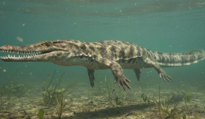 Мозазавр Garamaudo bauciensis у прісноводному озері