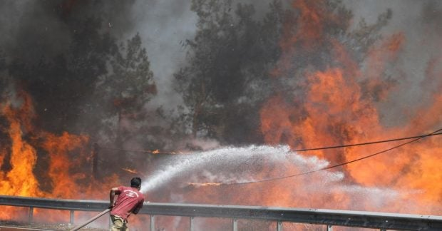 Forest fires in Europe due to heatwave