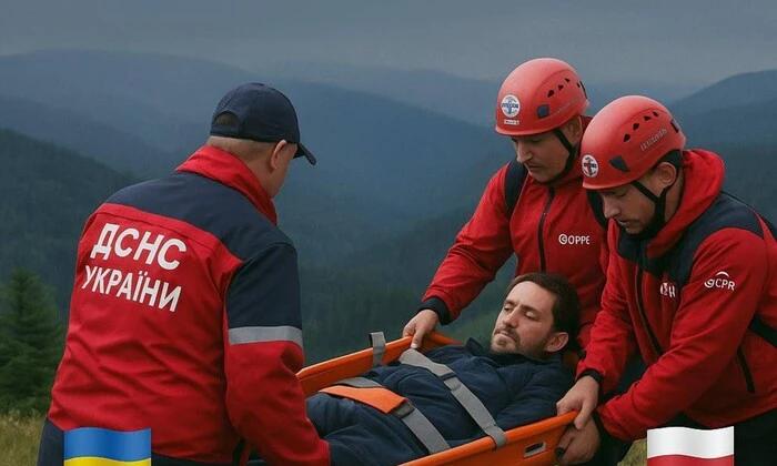 Українські рятувальники в польських горах