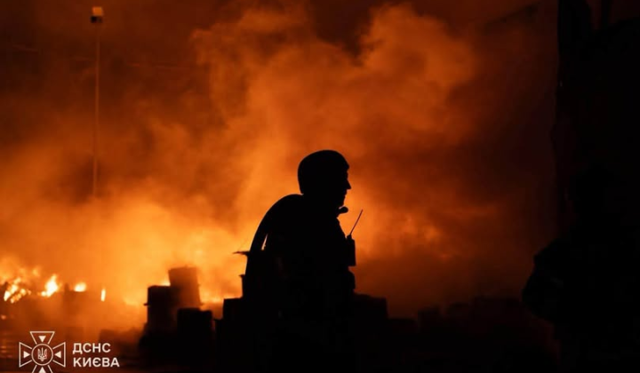 Nighttime combined strike on Kyiv