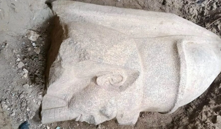 Fragments of statues of Ramesses II in Egypt