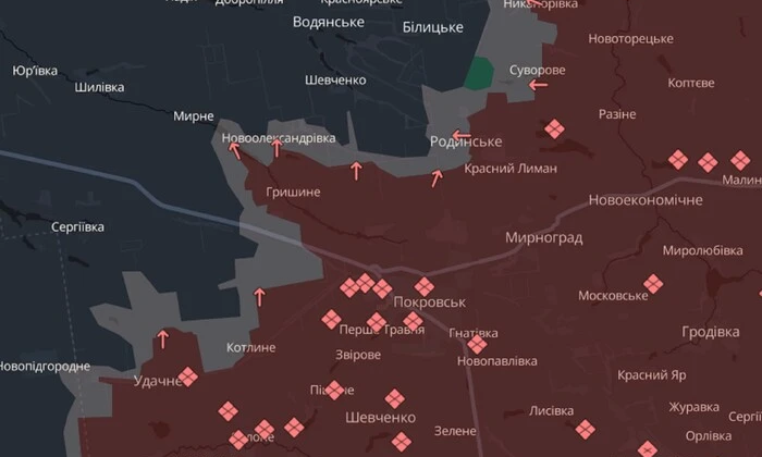 Бої на передовій в Покровську та Мирнограді