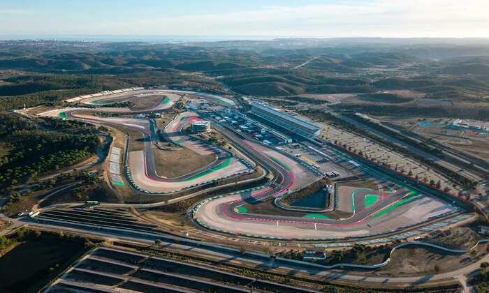 Flags of Portugal and the Netherlands against the backdrop of Formula 1