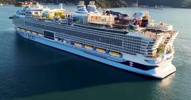 The largest liner Legend of the Seas at sea