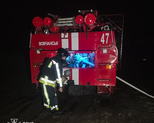 Ферма на Харківщині під час пожежі