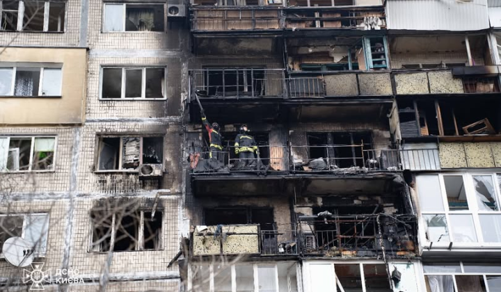 Наслідки ракетного удару по Києву