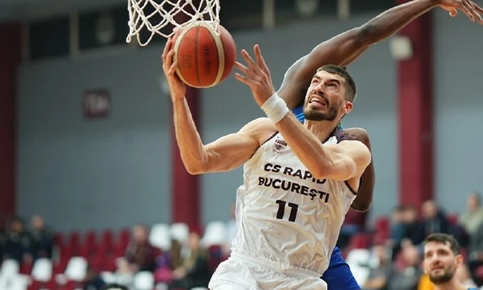 Ukrainian basketball players celebrate victory