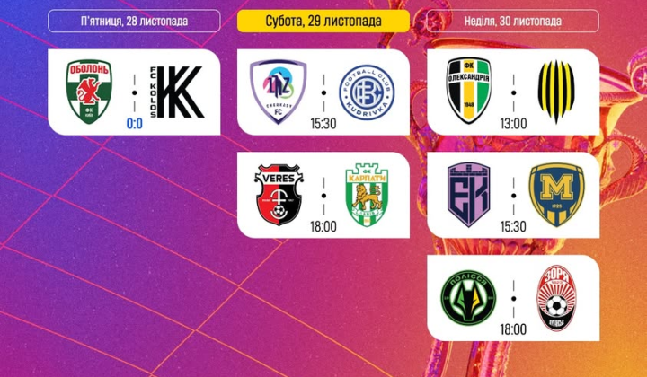 Графік матчів 14-го туру УПЛ