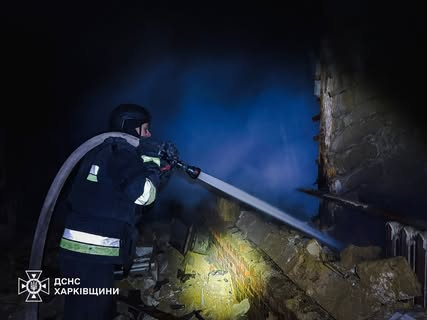 Russian drones struck Kharkiv region: a man was injured, a house caught fire