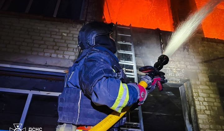 Russian drone strike on a school in Kharkiv region: fire extinguished