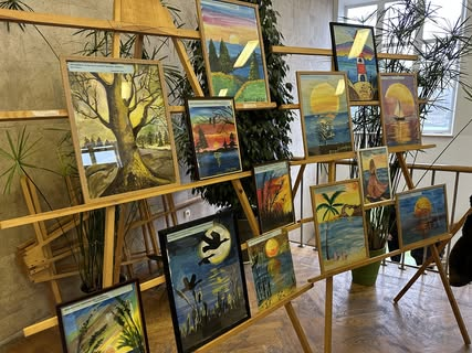 Paintings from Warriors for Migrants' Rehabilitation