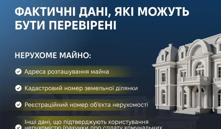 Дані про нерухомість для антикорупційної перевірки