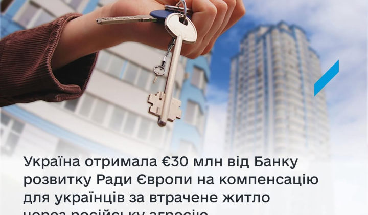 Україна отримала 30 млн євро на житло