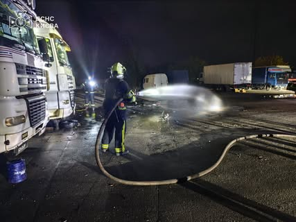 Fire Extinguished at Kyiv Parking Lot Following Russian Strike; Drone Crashes in Darnytskyi District