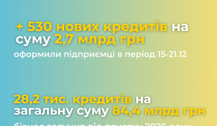 Графічне зображення про отримання кредитів бізнесом