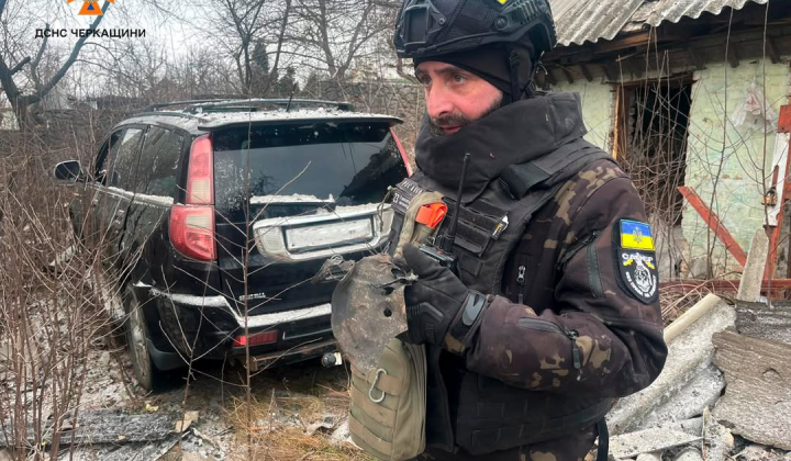 Russian strike in Uman, destruction