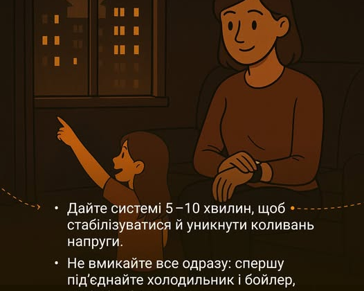 Небезпека вмикання приладів після блекауту