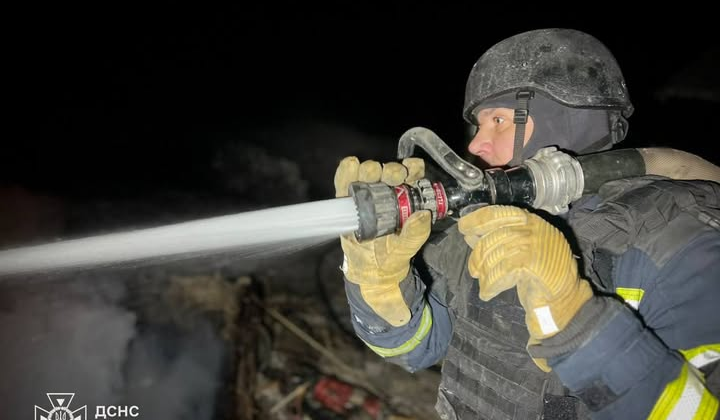 Пожежа після атаки дронів