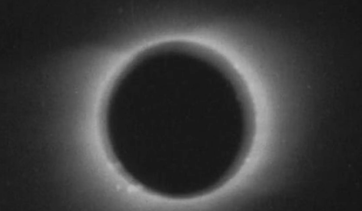 Astronomical film from 1900. Solar eclipse